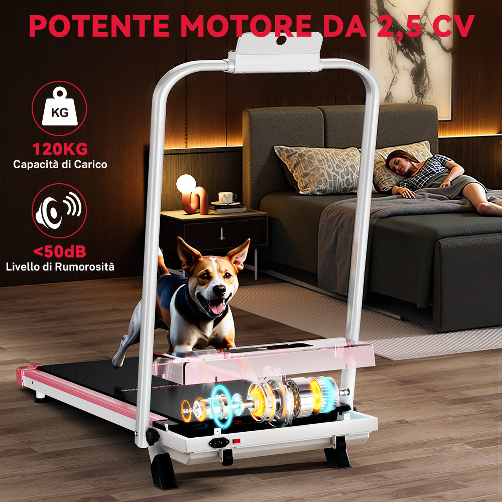 Tapis Roulant Pieghevole C1, Velocità 1-10KM/H, 5% Inclinazione Manuale