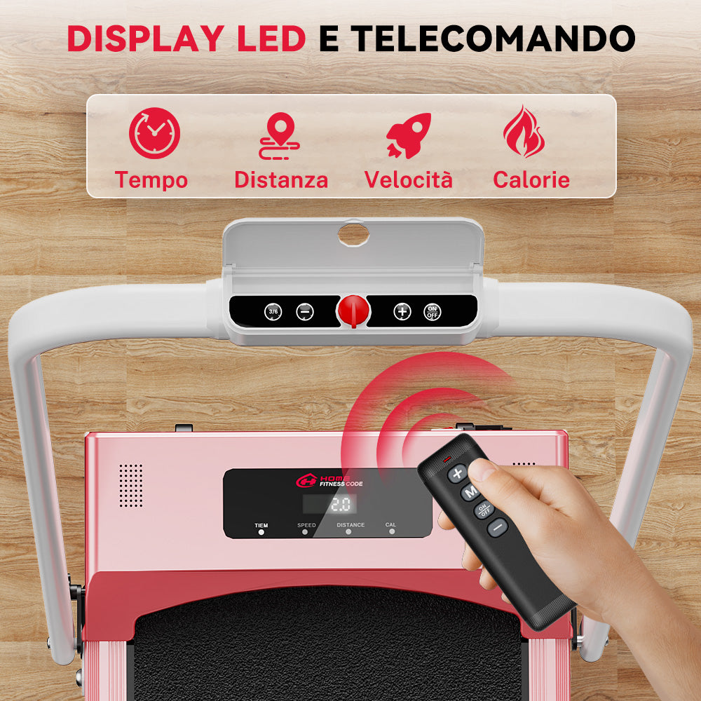 Tapis Roulant Pieghevole C1, Velocità 1-10KM/H, 5% Inclinazione Manuale