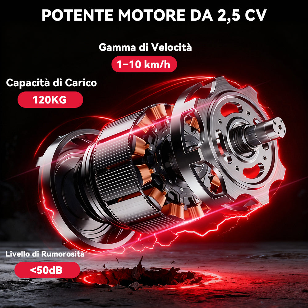 Tapis Roulant C1, Velocità 1-10KM/H, 5% Inclinazione Manuale