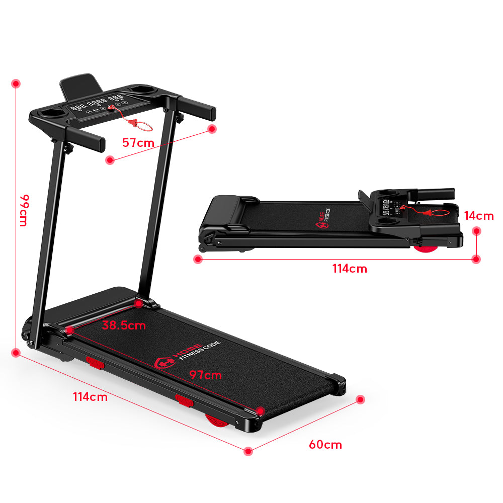 Tapis Roulant Pieghevole Q5 con Inclinazione, Motore Brushless, Velocità 1-12KM/H