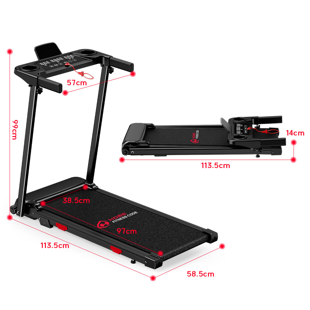 Tapis Roulant Pieghevole Q5 con Inclinazione, Motore Brushless, Velocità 1-12KM/H