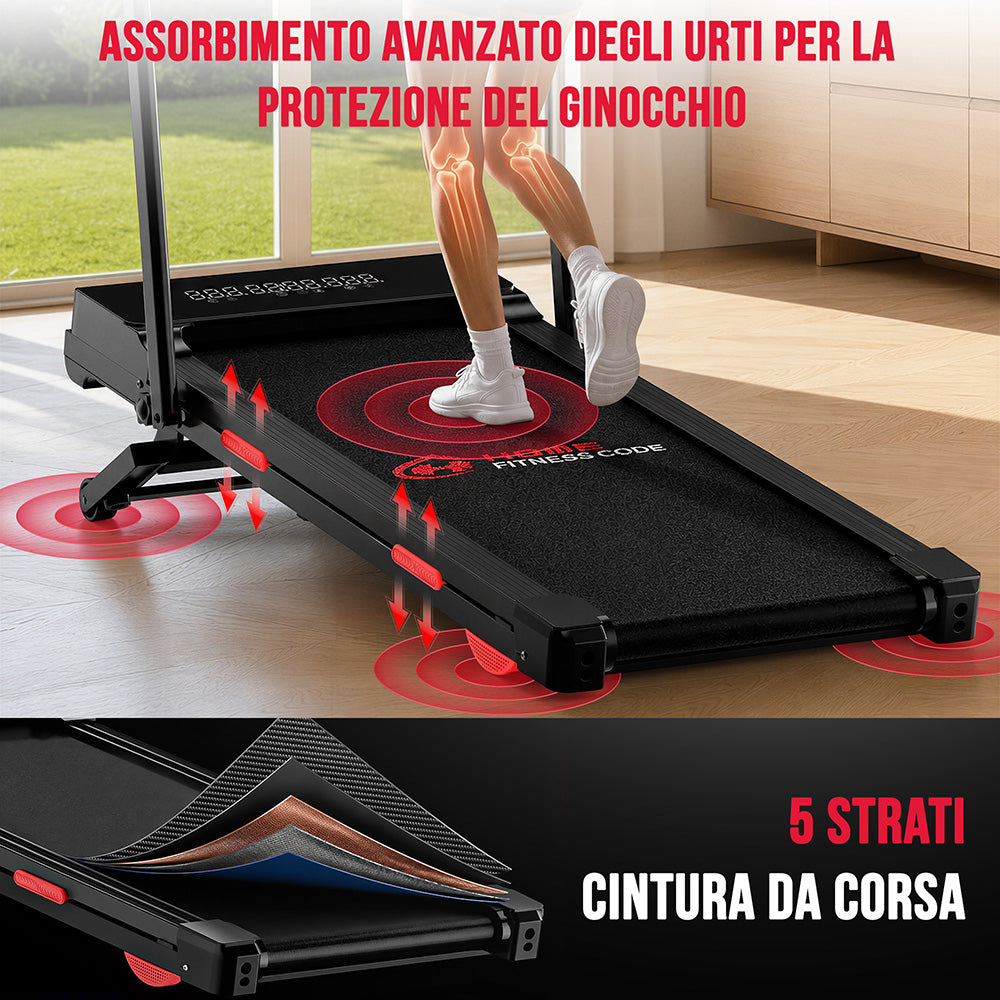 Tapis Roulant Y5 con Motore Brushless, 0%-15% Inclinazione Automatica
