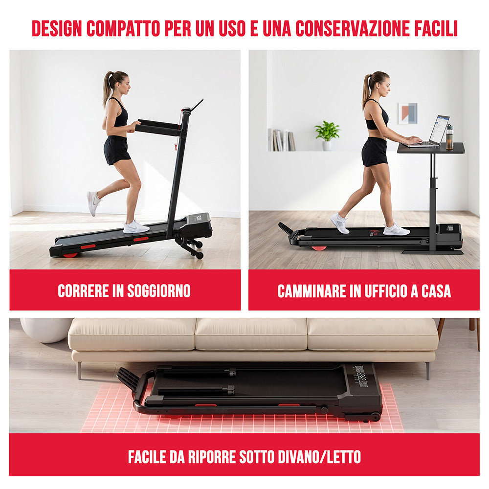 Tapis Roulant Y5 con Motore Brushless, 0%-15% Inclinazione Automatica