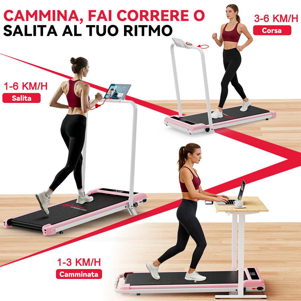 Tapis Roulant Z3 con Motore senza Spazzole, Velocità 1-6KM/H, 5% Inclinazione Manuale