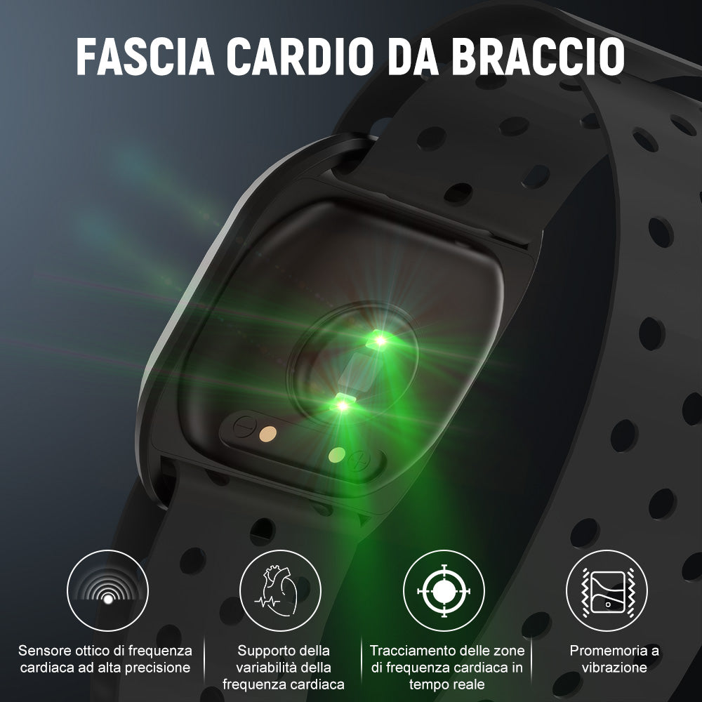 Fascia Cardiofrequenzimetro, Bluetooth 5.0/ANT+, Impermeabile IP67