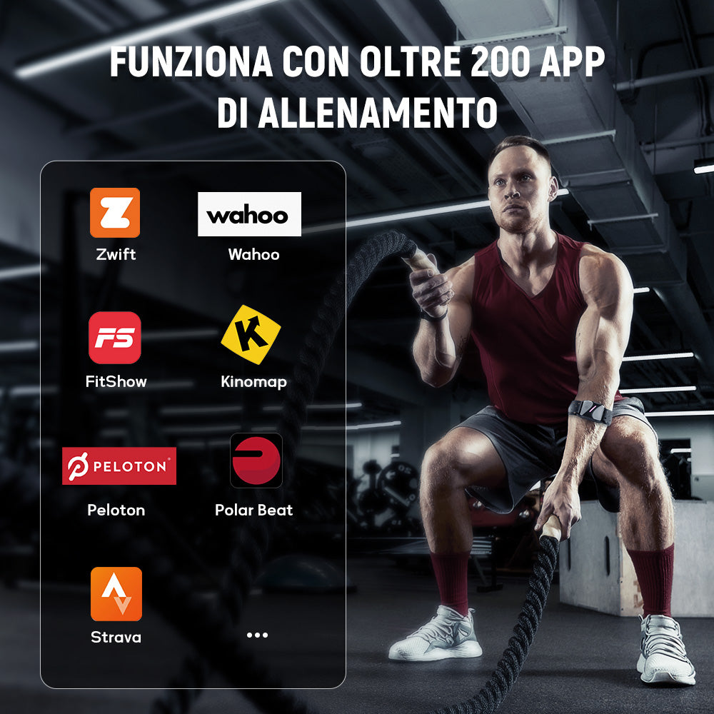 Fascia Cardiofrequenzimetro, Bluetooth 5.0/ANT+, Impermeabile IP67