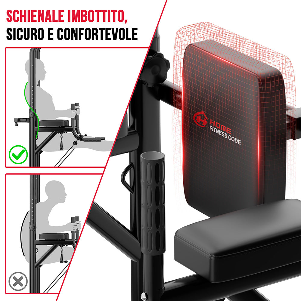 Power Tower Barra per Trazioni A1, con Fasce di Resistenza