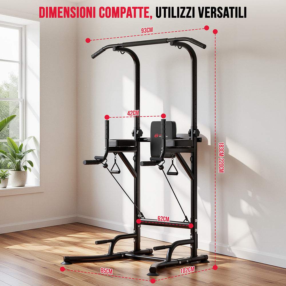 Power Tower Barra per Trazioni A1, con Fasce di Resistenza