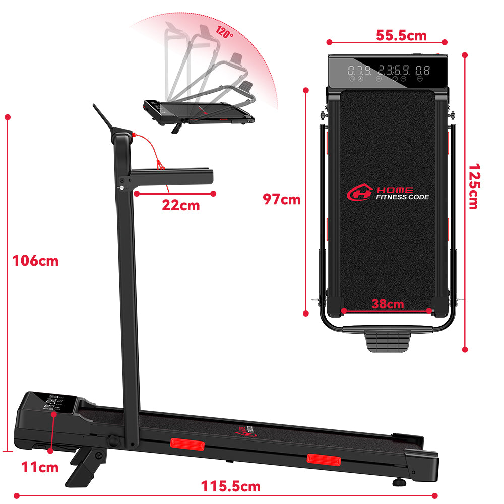 Tapis Roulant Pieghevole Q2 Pro con 5% Inclinazione Manuale, Velocità 1-10 km/h (Nuova Versione)