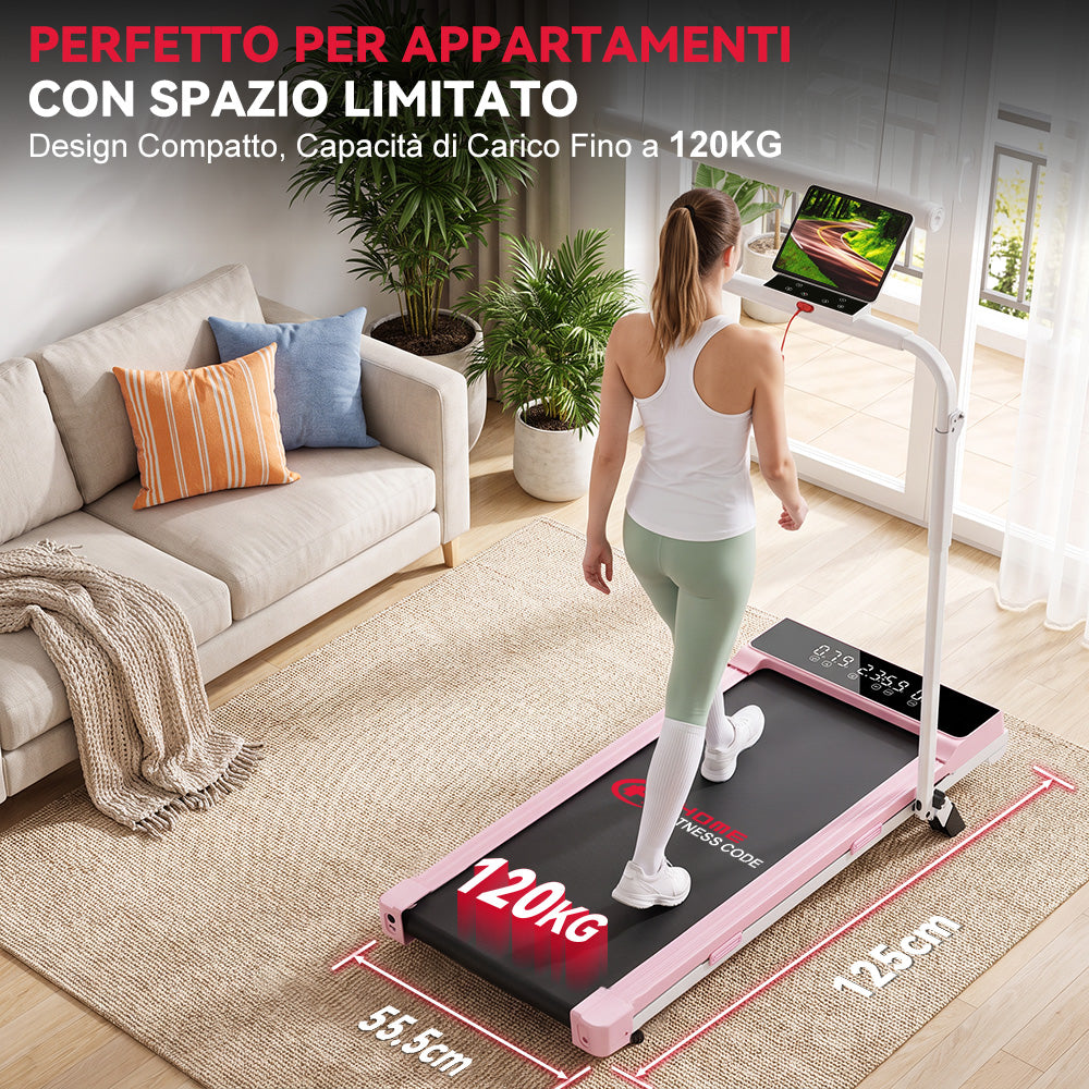 Tapis Roulant Pieghevole Q2 Pro con 5% Inclinazione Manuale, Velocità 1-10 km/h (Nuova Versione)