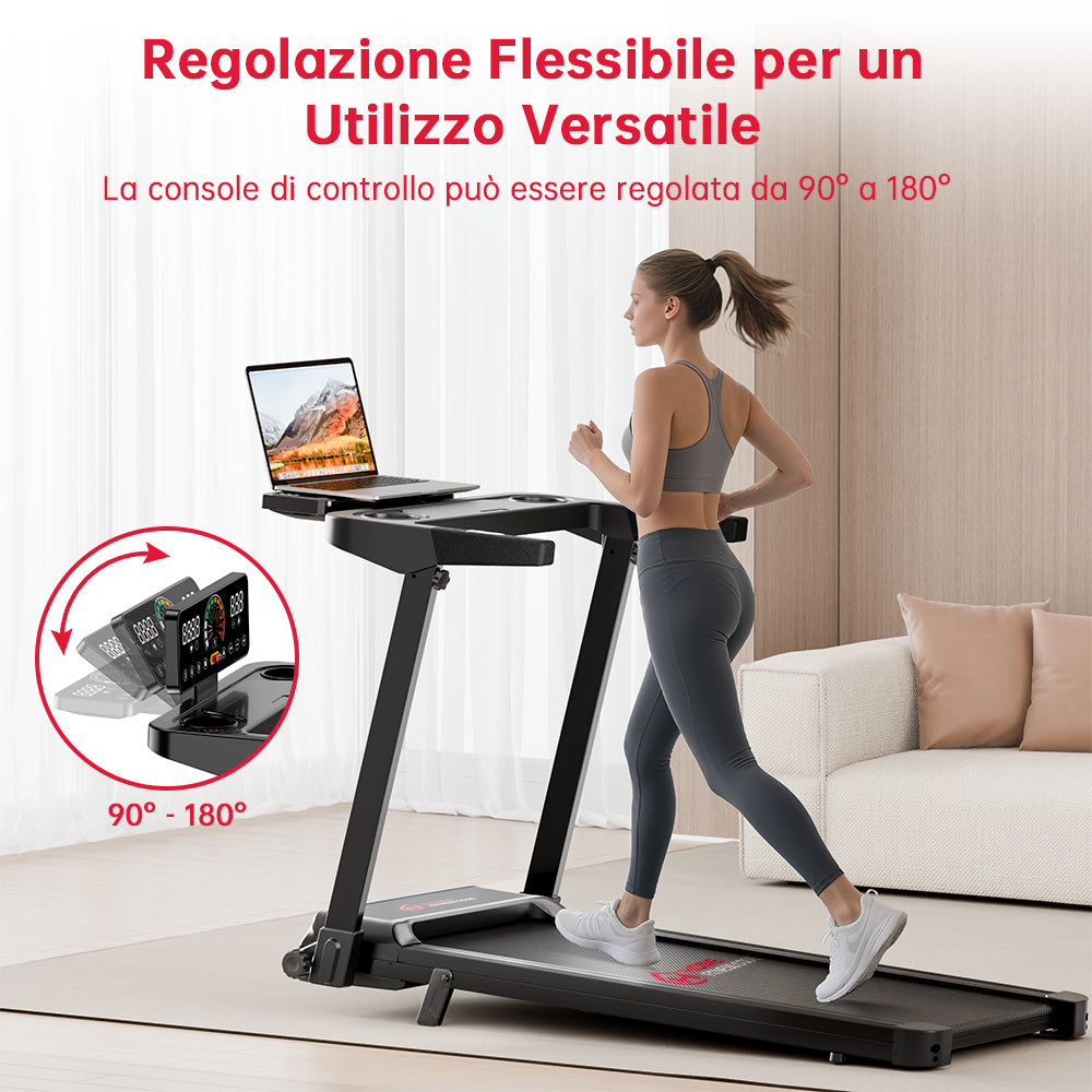 Tapis Roulant Pieghevole Q8, 1-12 KM/H, Inclinazione Manuale del 5%