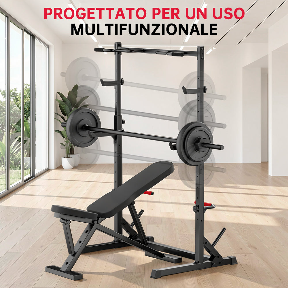 Mezzo Rack per Squat con Barra per Trazioni