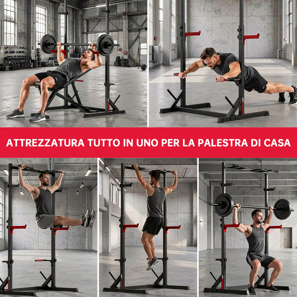 Mezzo Rack per Squat con Barra per Trazioni