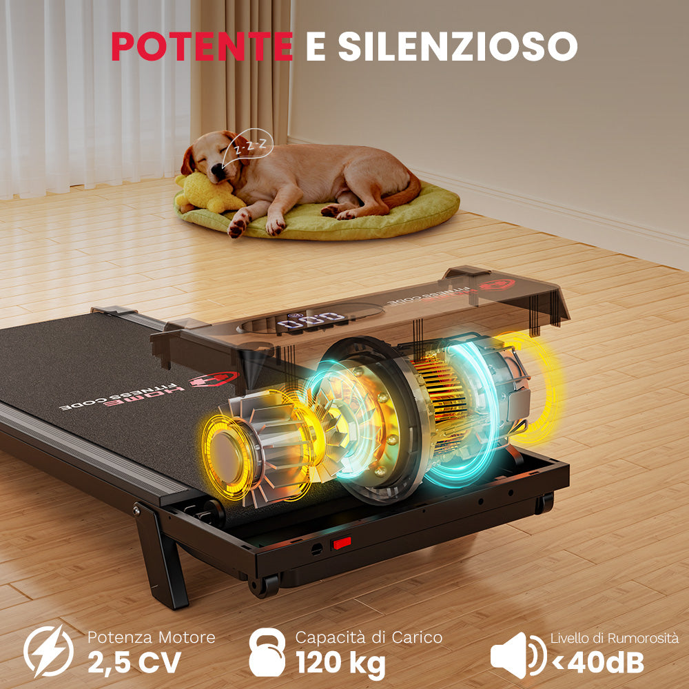 Tapis Roulant T7, Velocità 1-6KM/H, 5% Inclinazione Manuale