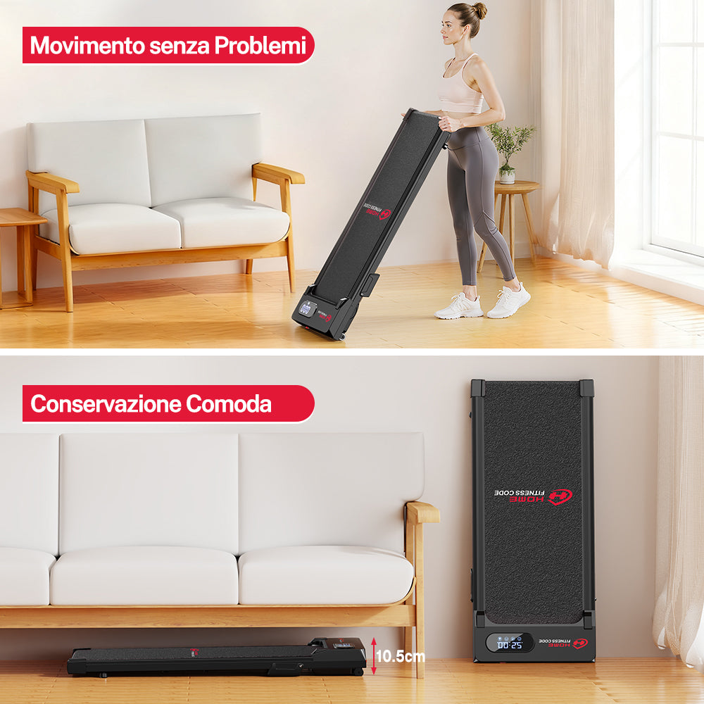 Tapis Roulant T7, Velocità 1-6KM/H, 5% Inclinazione Manuale