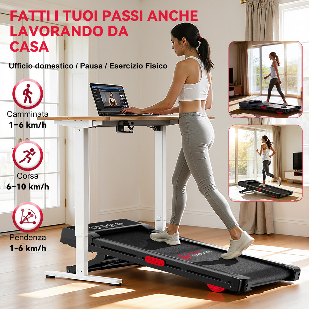 Tapis Roulant Y3 con Motore Brushless, Inclinazione Automatica del 12%