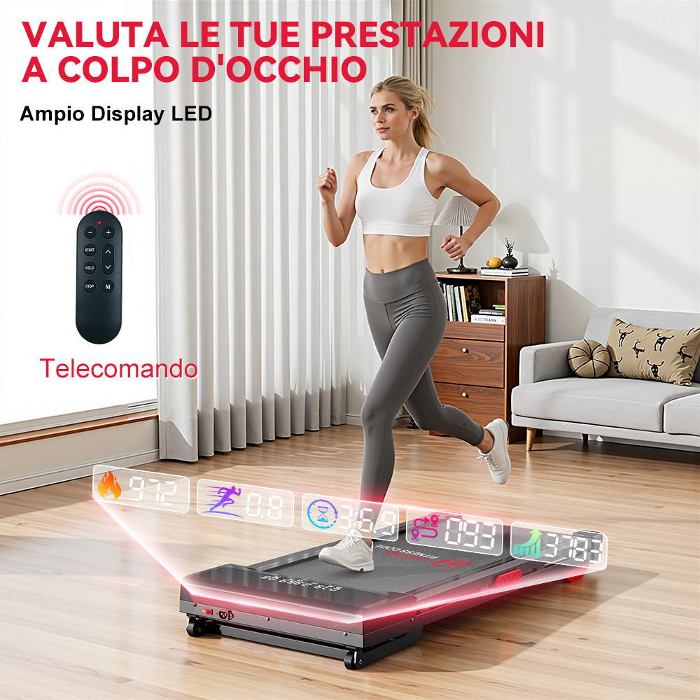 Tapis Roulant Y3 con Motore Brushless, Inclinazione Automatica del 12%