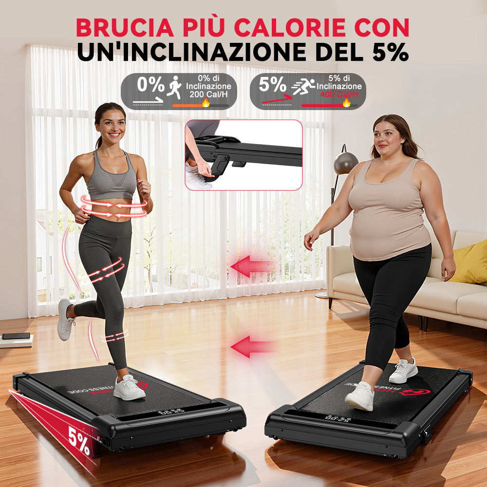 Tapis Roulant Z3 con Motore senza Spazzole, Velocità 1-6KM/H, 5% Inclinazione Manuale