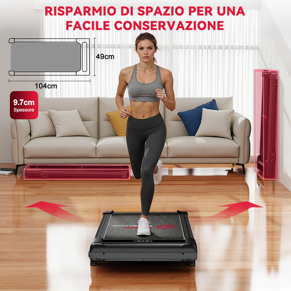 Tapis Roulant Z3 con Motore senza Spazzole, Velocità 1-6KM/H, 5% Inclinazione Manuale