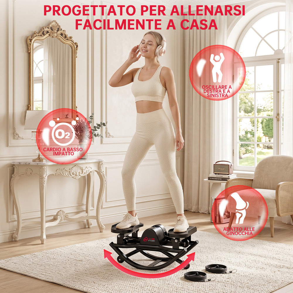 Stepper a Forma di U con Bande Elastiche e Tappetino Antiscivolo