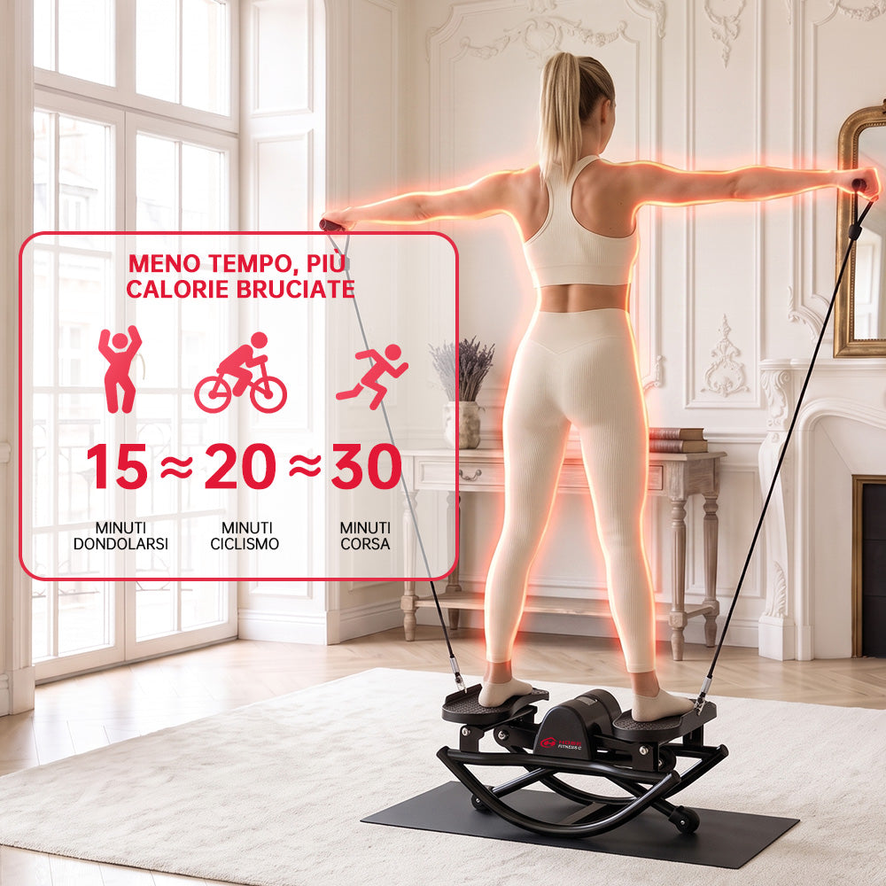 Stepper a Forma di U con Bande Elastiche e Tappetino Antiscivolo