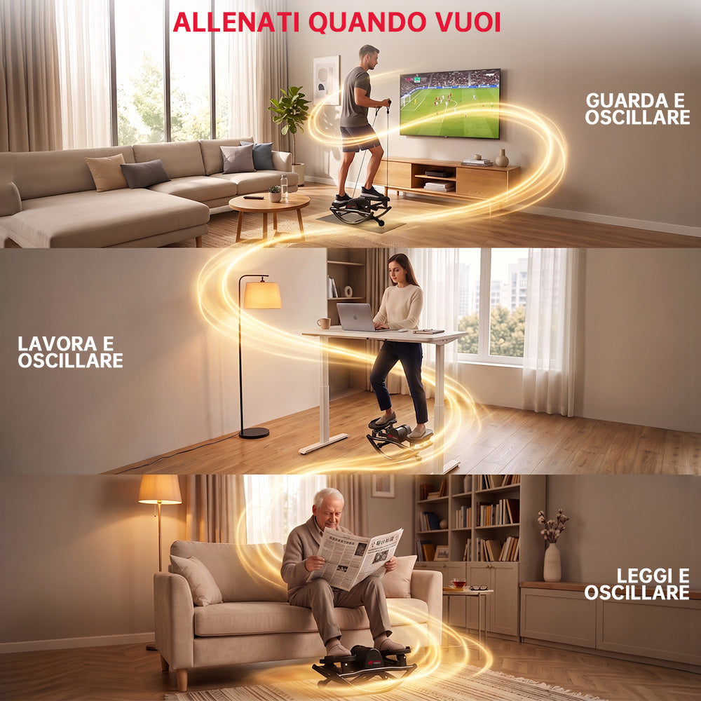 Stepper a Forma di U con Bande Elastiche e Tappetino Antiscivolo
