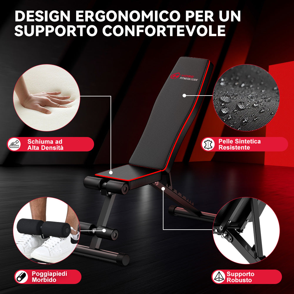 Panca da Allenamento Pieghevole B1, Schienale Regolabile