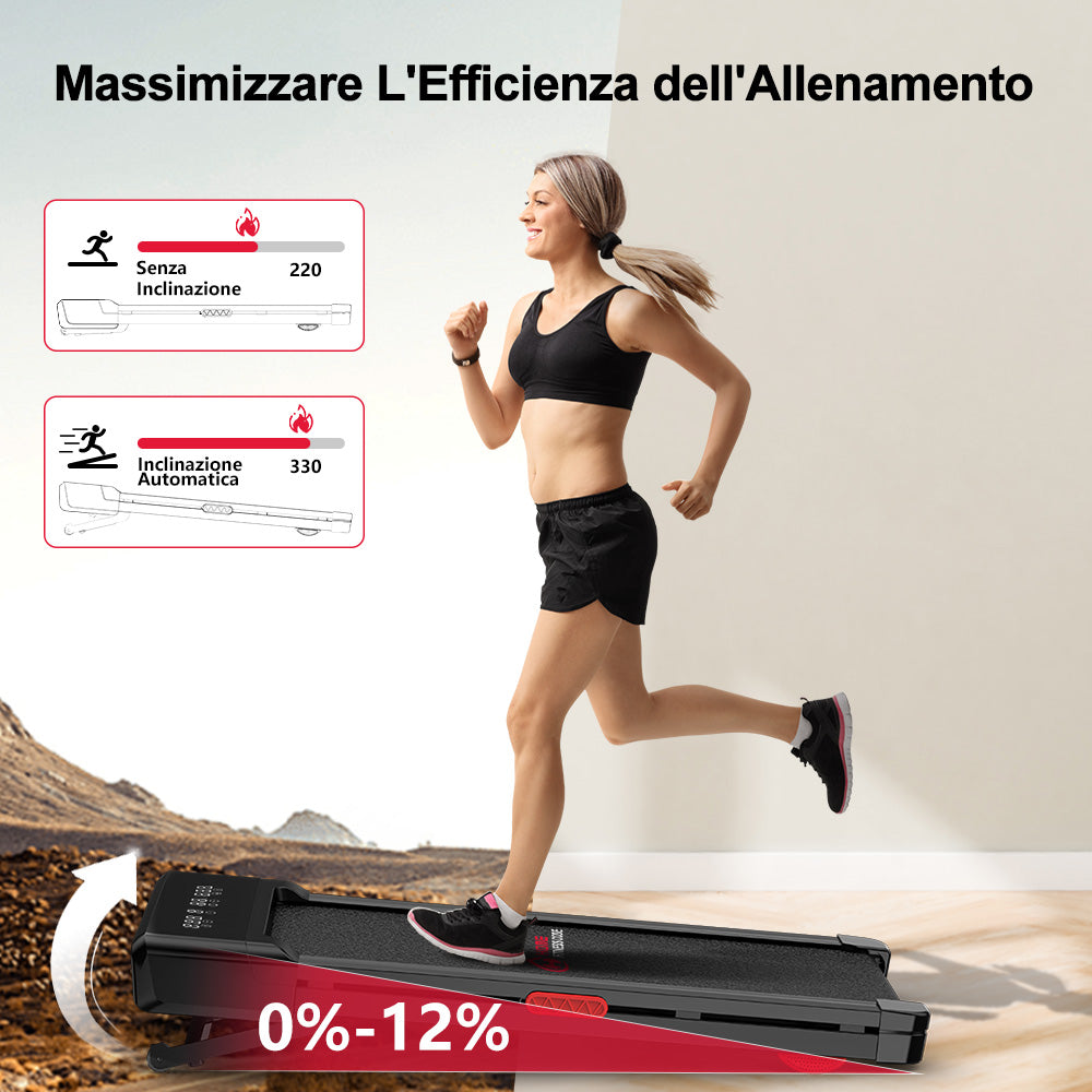 Tapis Roulant Y1 con Inclinazione Automatica 0-12%, Velocità 1-10KM/H