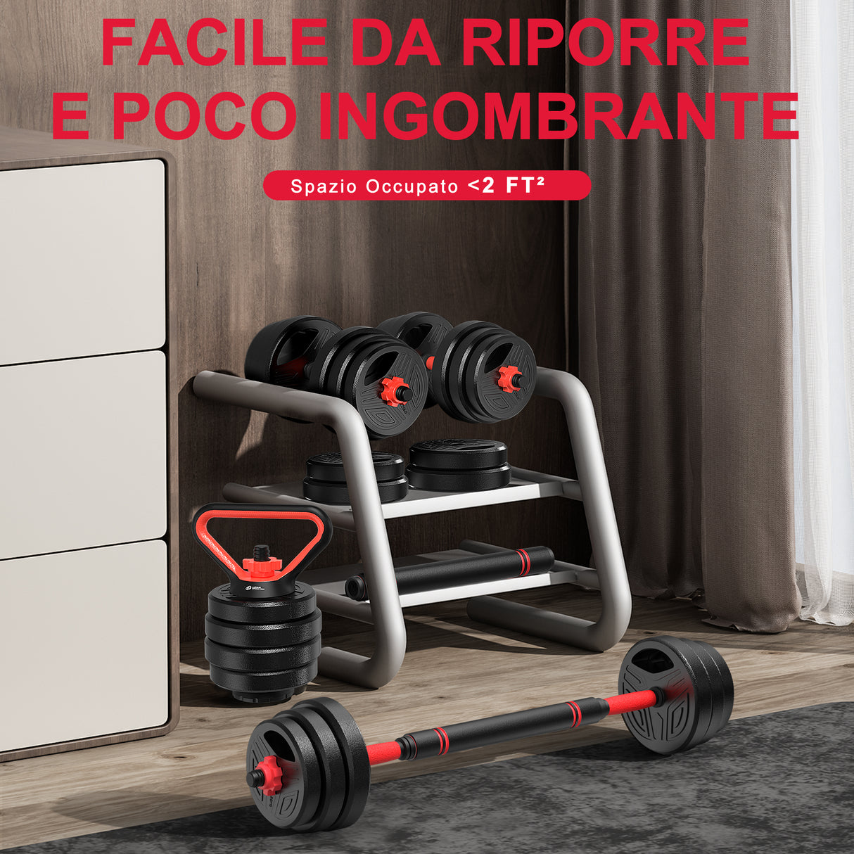 Set di Manubri Multifunzione 4 In 1