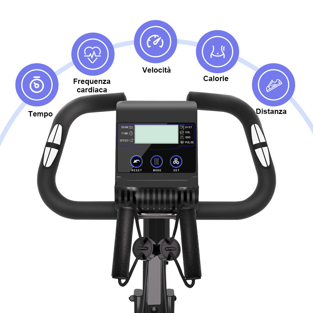 SPORTNOW Cyclette Pieghevole Magnetica a 8 Livelli con Display LCD, Rotelle e Sellino Regolabile, Grigio e Nero | Leroy Merlin SPORTNOW Cyclette Pieghevole Magnetica a 8 Livelli con Display LCD, Rotelle e Sellino Regolabile, Grigio e Nero | Leroy Merlin