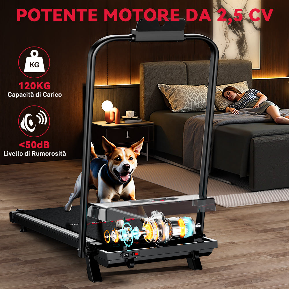 Tapis Roulant C1, Velocità 1-10KM/H, 5% Inclinazione Manuale