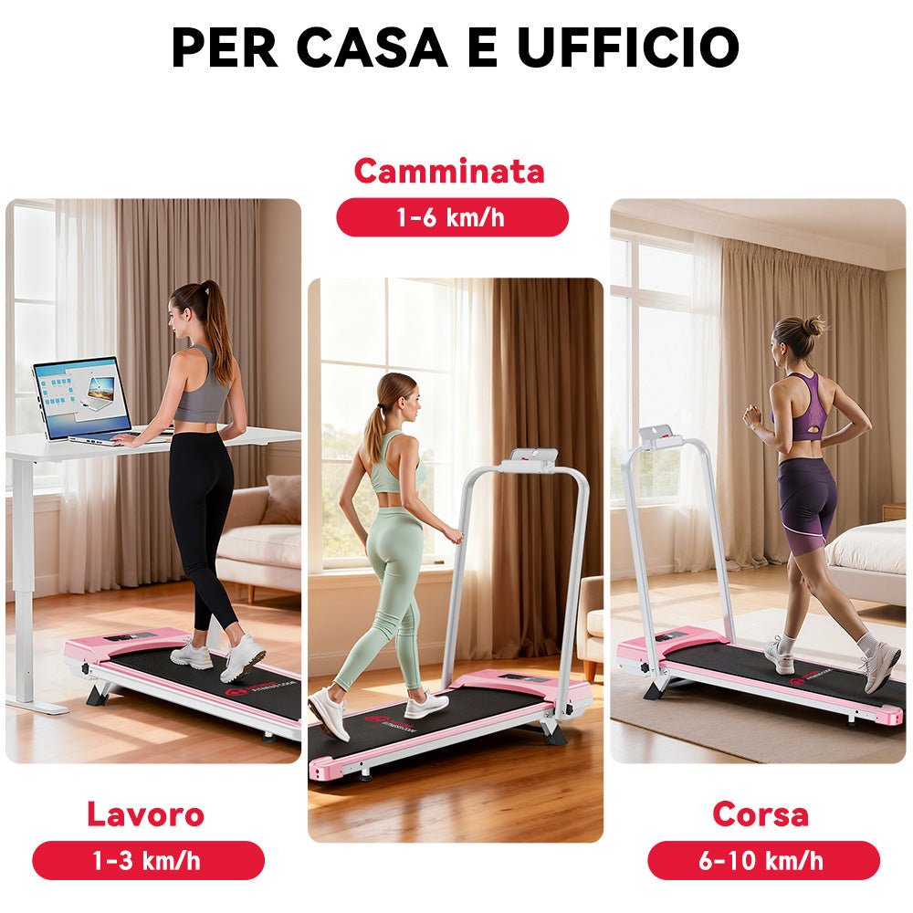 Tapis Roulant C1, Velocità 1-10KM/H, 5% Inclinazione Manuale