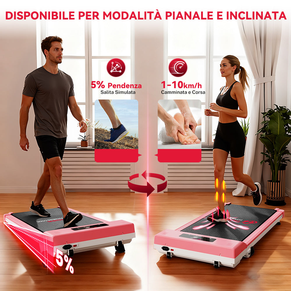 Tapis Roulant C1, Velocità 1-10KM/H, 5% Inclinazione Manuale