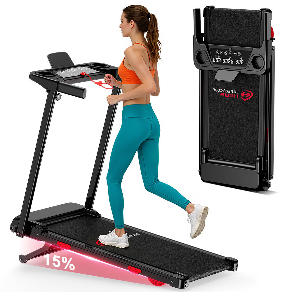 Tapis Roulant Pieghevole Q5 con Inclinazione, Motore Brushless, Velocità 1-12KM/H