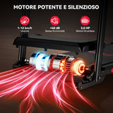 Tapis Roulant Pieghevole Q5 con Inclinazione, Motore Brushless, Velocità 1-12KM/H