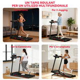 Tapis Roulant Pieghevole Q5 con Inclinazione, Motore Brushless, Velocità 1-12KM/H