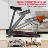 Tapis Roulant Pieghevole Q5 con Inclinazione, Motore Brushless, Velocità 1-12KM/H