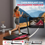 Tapis Roulant Pieghevole Q5 con Inclinazione, Motore Brushless, Velocità 1-12KM/H