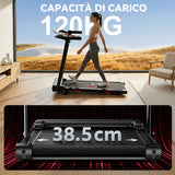 Tapis Roulant Pieghevole Q5 con Inclinazione, Motore Brushless, Velocità 1-12KM/H