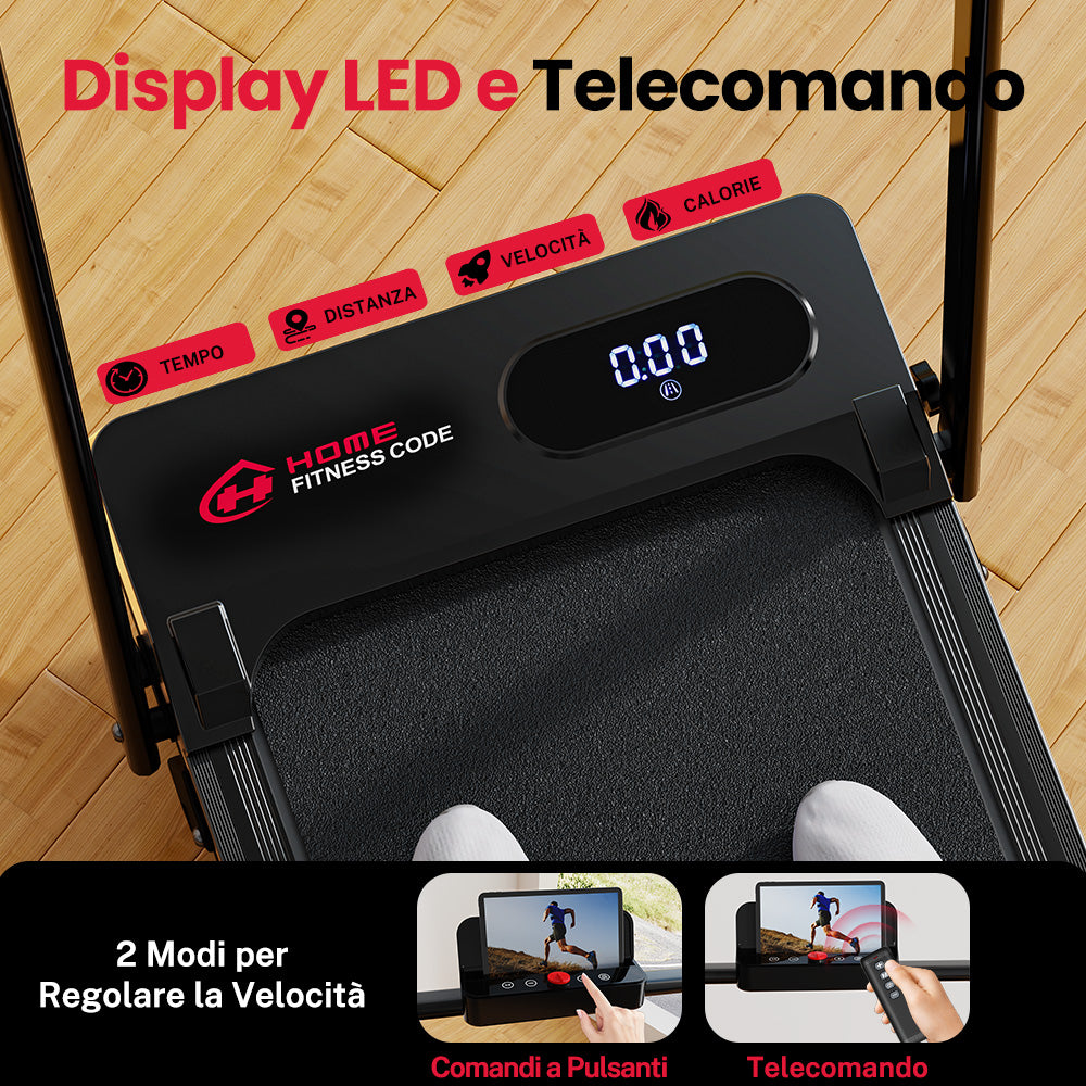 Tapis Roulant T7, Velocità 1-6KM/H, 5% Inclinazione Manuale