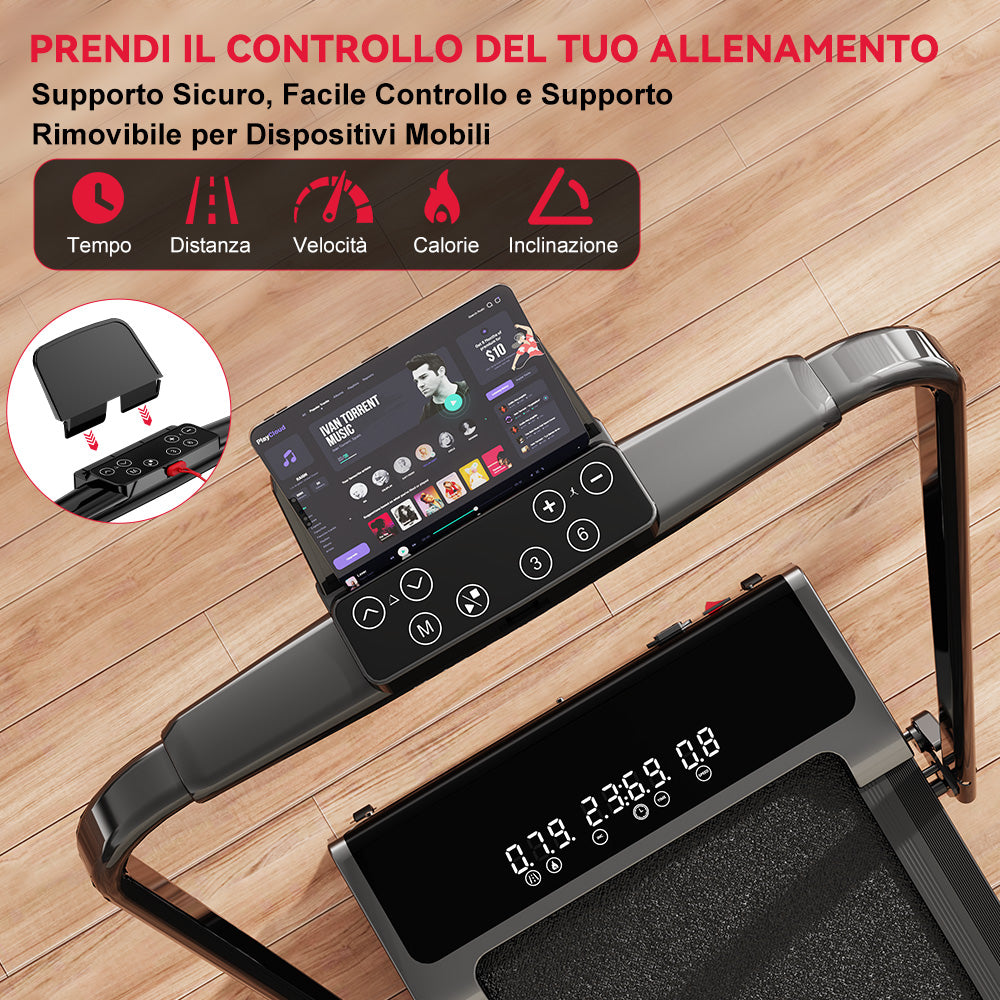 Tapis Roulant Y3 con Motore Brushless, Inclinazione Automatica del 12%