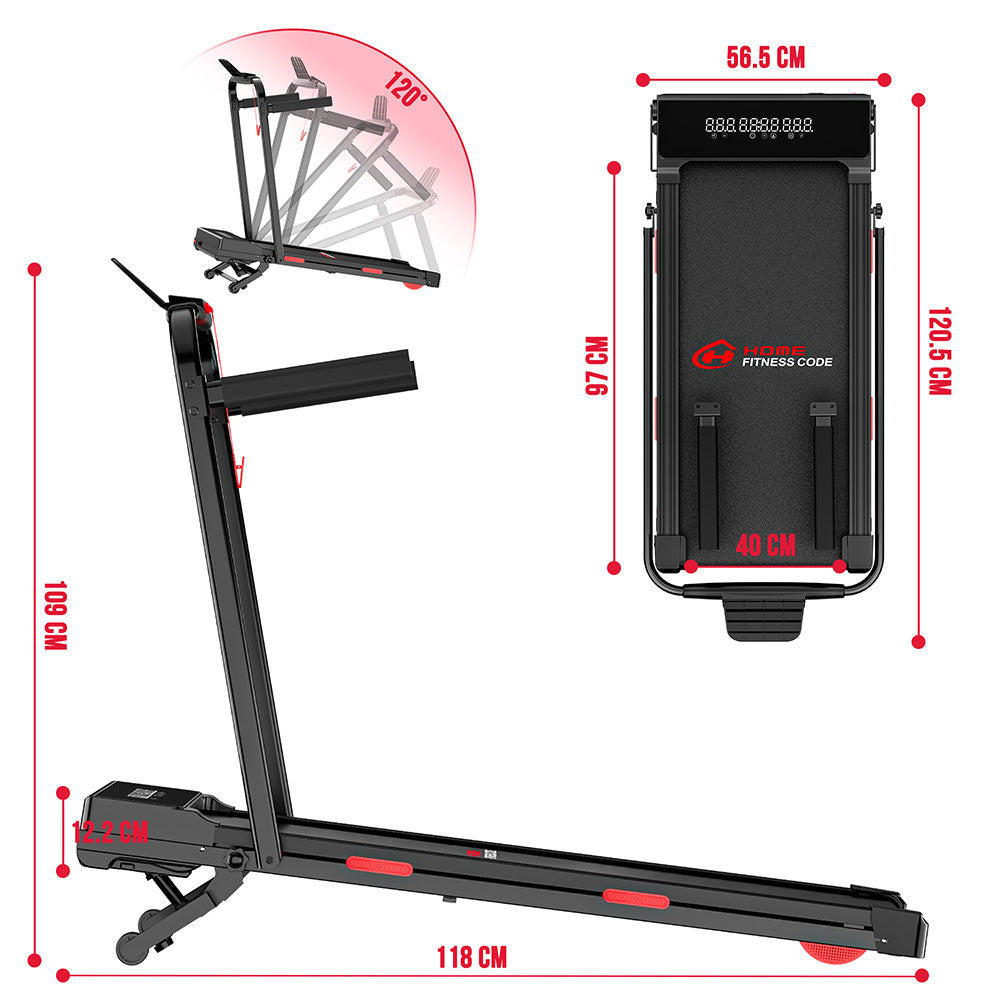 Tapis Roulant Pieghevole Y5 con Motore Brushless, 0%-15% Inclinazione Automatica