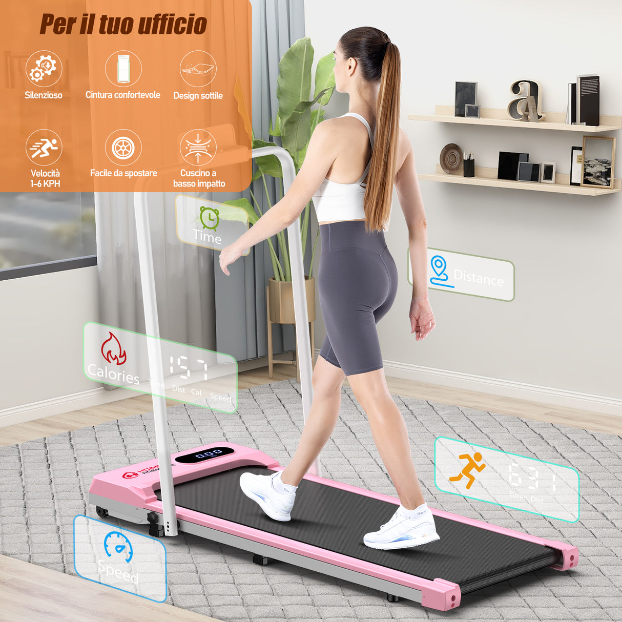 Tapis Roulant Pieghevole S1, Velocità 1-6KM/H