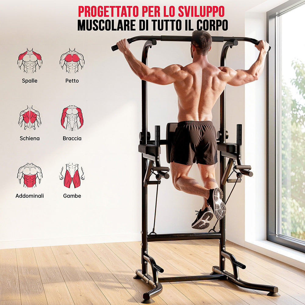 Power Tower Barra per Trazioni A1, con Fasce di Resistenza