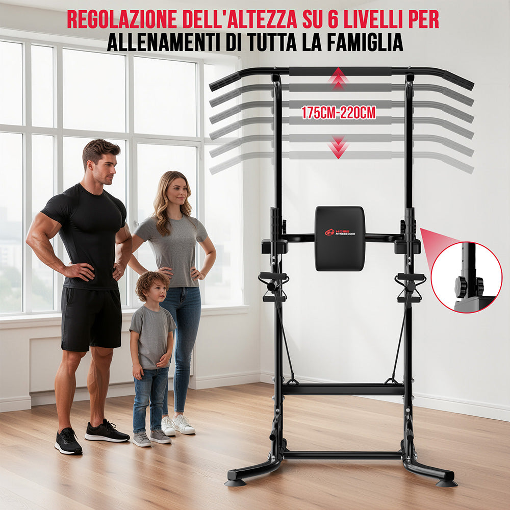 Power Tower Barra per Trazioni A1, con Fasce di Resistenza