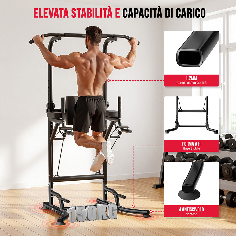 Power Tower Barra per Trazioni A1, con Fasce di Resistenza