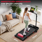 Tapis Roulant Pieghevole Q2 Pro con 5% Inclinazione Manuale, Velocità 1-10 km/h (Nuova Versione)