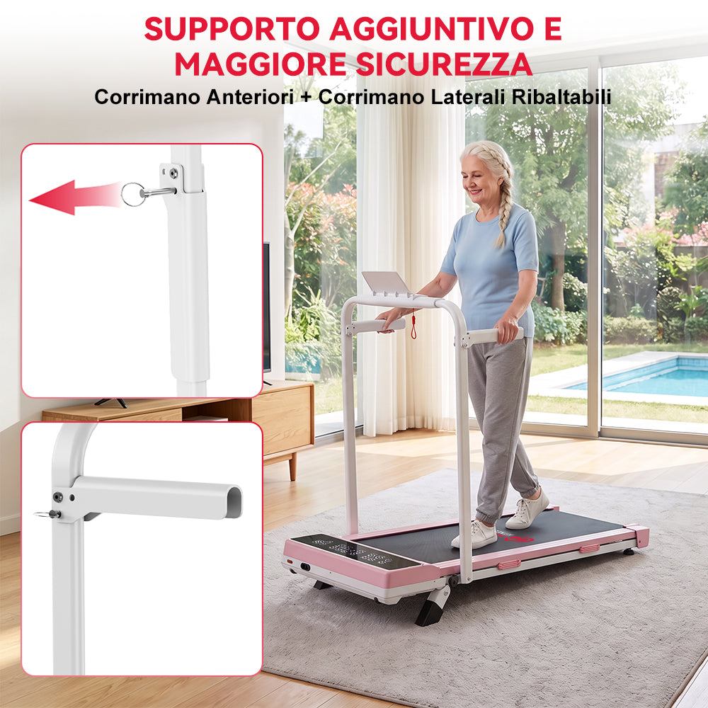 Tapis Roulant Pieghevole Q2 Pro con 5% Inclinazione Manuale, Velocità 1-10 km/h (Nuova Versione)