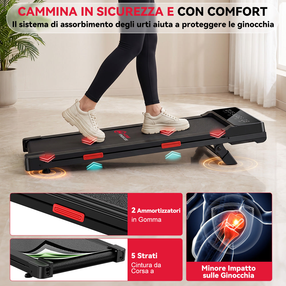 Tapis Roulant Q2 Pro con 5% Inclinazione Manuale, Velocità 1-10 km/h (Nuova Versione)