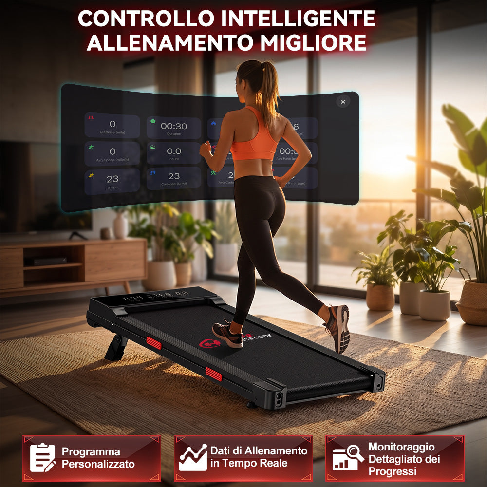Tapis Roulant Q2 Pro con 5% Inclinazione Manuale, Velocità 1-10 km/h (Nuova Versione)